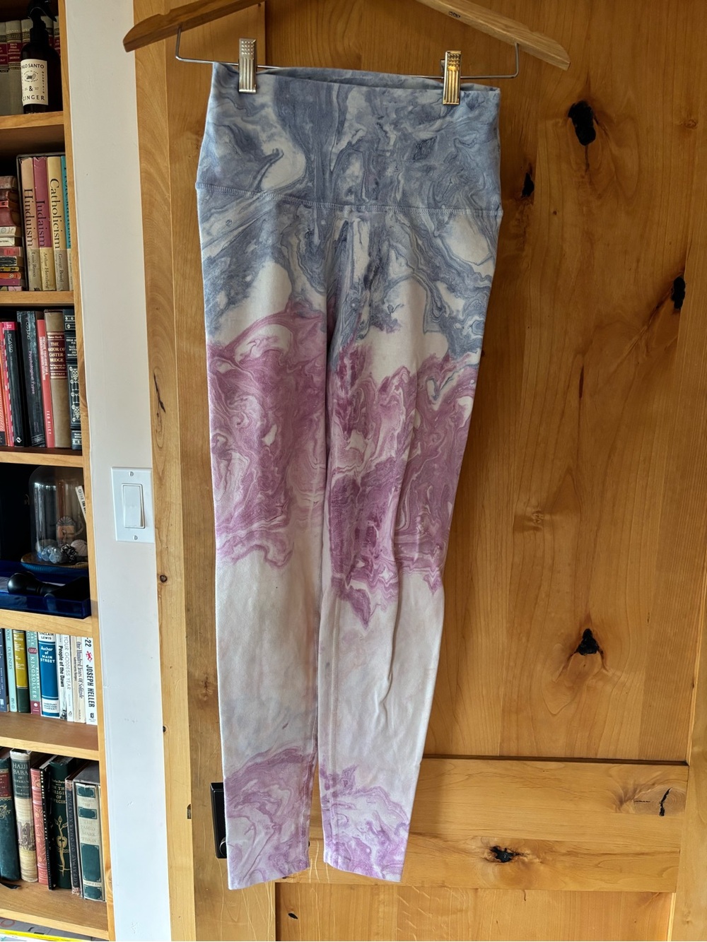 Electric & Rose from Anthropologie Marble Print Leggings in Lavender and Blue
